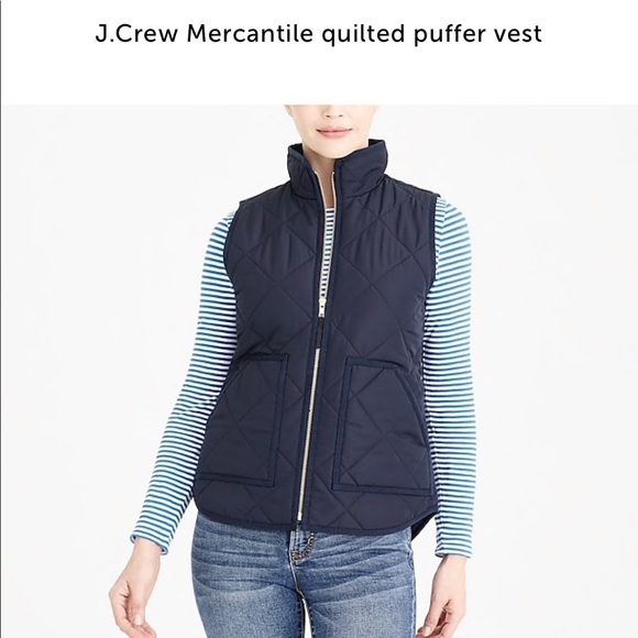 J.Crew Puffer Vest - Navy - Picture 1 of 5